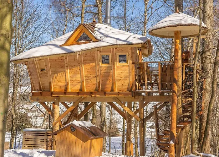 Οργανωμένο κάμπινγκ Treehous Sneznik S Wellness Dolní Morava